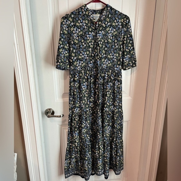 Max Studio Blue Floral maxi dress MEDIUM - Picture 2 of 8